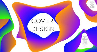 Fütürist soyut vektör arka plan hipster elemanları ile... Parlak degrade geometrik kapak tasarımı. 3D sıvı şekiller, çizgiler kompozisyon. Davetiye şablonları ayarlamak. Müzik Festivali Afiş. Özet satırları.