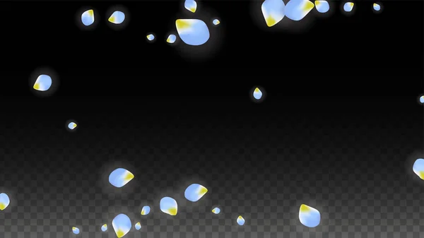 Διάνυσμα ρεαλιστική μπλε πέταλα πέφτουν σε διαφανές φόντο. Άνοιξη λουλούδια ρομαντική εικόνα. Πετώντας πέταλα. Sakura Spa Design. Άνθος κομφετί. — Διανυσματικό Αρχείο