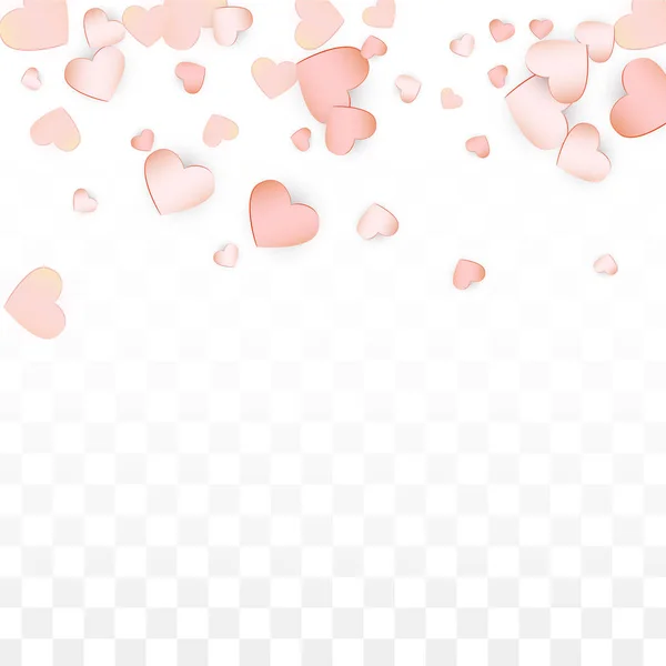 Love Hearts Confetti Fall. Паттерн ко Дню Святого Валентина Романтические разрозненные сердца. Векторная иллюстрация для открыток, баннеров, плакатов, флаеров для свадьбы, юбилея, дня рождения, продаж . — стоковый вектор