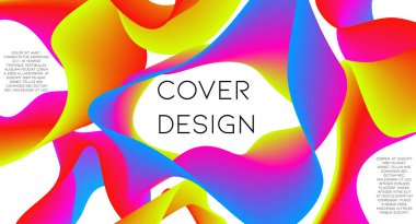 Fütürist soyut vektör arka plan hipster elemanları ile... Parlak degrade geometrik kapak tasarımı. 3D sıvı şekiller, çizgiler kompozisyon. Davetiye şablonları ayarlamak. Müzik Festivali Afiş. Özet satırları.