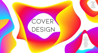 Fütürist soyut vektör arka plan hipster elemanları ile... Parlak degrade geometrik kapak tasarımı. 3D sıvı şekiller, çizgiler kompozisyon. Davetiye şablonları ayarlamak. Müzik Festivali Afiş. Özet satırları.