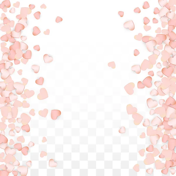 Love Hearts Confetti Falling Background. Padrão do Dia de São Valentim Romântico Espalhados Corações. Ilustração vetorial para cartões, Banners, cartazes, folhetos para casamento, Aniversário, Festa de aniversário, Vendas . — Vetor de Stock