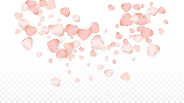 Love Hearts Confetti Falling Background. Padrão do Dia de São Valentim Romântico Espalhados Corações. Ilustração vetorial para cartões, Banners, cartazes, folhetos para casamento, Aniversário, Festa de aniversário, Vendas . —  Vetores de Stock