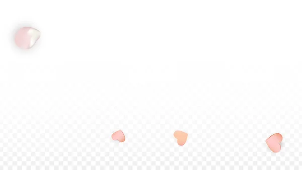 Vector realistische bloemblaadjes en harten Confetti. Vliegende Sakura en Harten op Transparante Achtergrond. Huwelijksuitnodiging Achtergrond. Voorjaars romantiek poster. Vector Illustratie voor Anniversary Design. — Stockvector