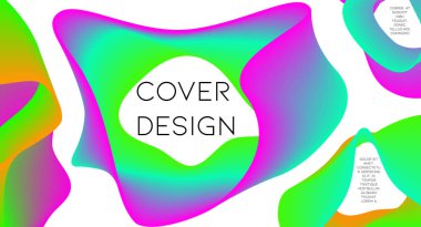 Fütürist soyut vektör arka plan hipster elemanları ile... Parlak degrade geometrik kapak tasarımı. 3D sıvı şekiller, çizgiler kompozisyon. Davetiye şablonları ayarlamak. Müzik Festivali Afiş. Özet satırları.