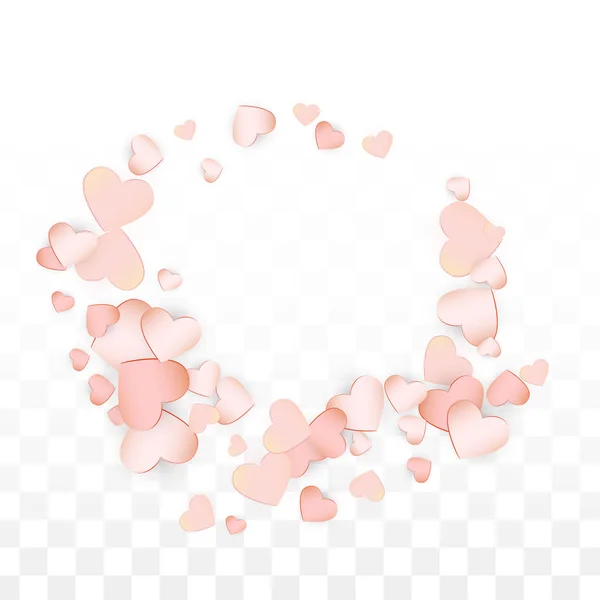 Love Hearts Confetti Falling Background. Modello di Giorno di S. Valentino Cuori Sparsi Romantici. Illustrazione vettoriale per biglietti da visita, striscioni, manifesti, volantini per matrimonio, anniversario, festa di compleanno, vendite . — Vettoriale Stock