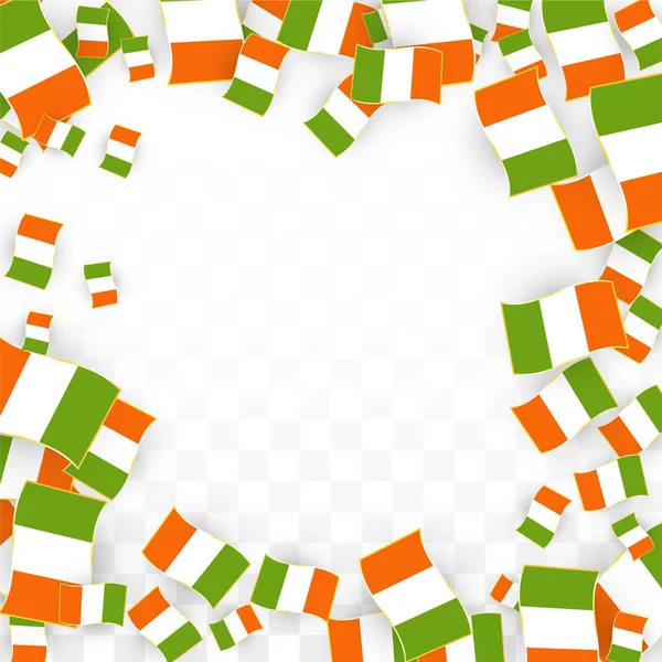 Vector Ierse nationale achtergrond. Sint Patrick Day Poster voor Pub partij. 17 maart symbool de illustratie. Vlag van Ierland. Eire Banner over toerisme. Eire eiland. Keltisch Vlag. Toeristische Dublin Postkaart. — Stockvector