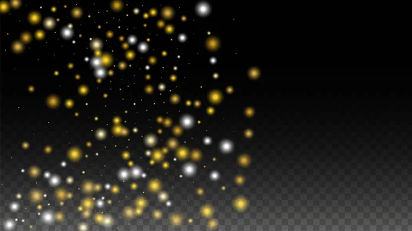 Textura vectorial de brillo dorado sobre un negro. Patrón de brillo dorado. Navidad Dorada y Año Nuevo Nieve. Explosión dorada de Confetti. Star Dust. Fondo de parpadeo abstracto con un diseño de luces de fiesta. — Vector de stock