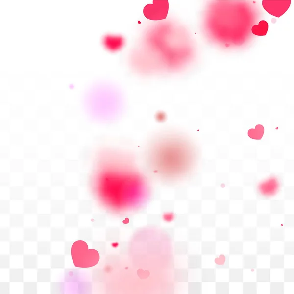 Hearts Confetti Falling Background. Patrón del Día de San Valentín. Elemento de diseño romántico de corazones dispersos. Amor. Momento dulce. Un regalo. Lindo elemento de diseño para ventas o celebración. — Vector de stock