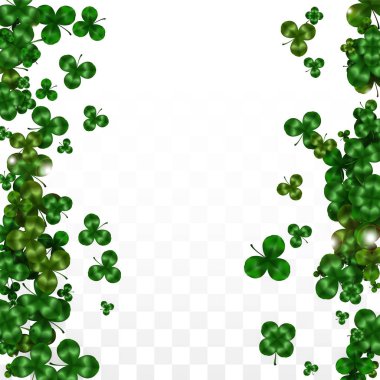 Vektör Yonca Yaprağı Saydam Arkaplanda Metin İçin Alan ile izole edildi. Aziz Patrick Günü İllüstrasyonu. İrlanda 'nın Şanslı Yonca Posteri. Pub 'daki konser icadı. Üst Manzara. Başarı Sembolleri.