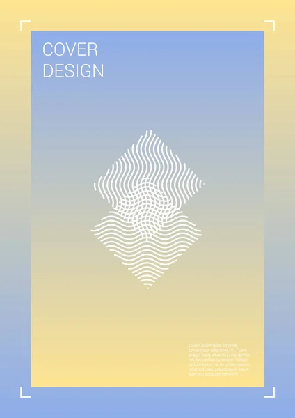 Futuristisk vektor Geometrisk omslag Design med Gradient och abstrakta linjer och figurer för ditt företag. Mall Design med Hologram, Gradient Effect för elektronisk festival. — Stock vektor