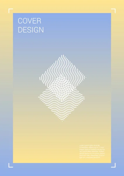 Vector Geometric Cover Design with Gradient and Abstract Lines and Figures for your business. Template Design with Hologram, Gradient Effect for Electronic Festival. — 스톡 벡터