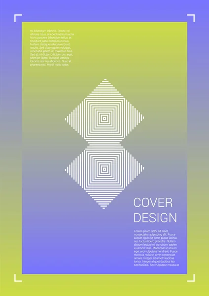 Vector Geometric Cover Design with Gradient and Abstract Lines and Figures for your business. Template Design with Hologram, Gradient Effect for Electronic Festival. — 스톡 벡터