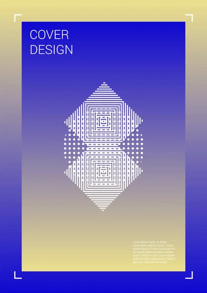 Futuristisk vektor Geometrisk omslag Design med Gradient och abstrakta linjer och figurer för ditt företag. Mall Design med Hologram, Gradient Effect för elektronisk festival. — Stock vektor