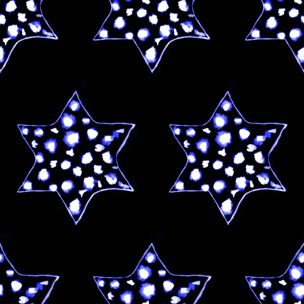 Бесшовный акварельный рисунок звезд. Волшебный праздничный фон. Хань — стоковое фото