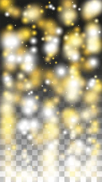 Gold Glitter Vector Textura sobre um preto. Padrão de brilho dourado. Natal de Ouro e Neve de Ano Novo. Explosão Dourada de Confetti. Pó de estrela. Fundo Flicker abstrato com um projeto das luzes do partido. — Vetor de Stock