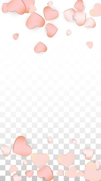 Love Hearts Confetti Falling Background. Patrón del Día de San Valentín Corazones dispersos románticos. Ilustración vectorial para tarjetas, pancartas, carteles, volantes para bodas, aniversario, fiesta de cumpleaños, ventas . — Vector de stock