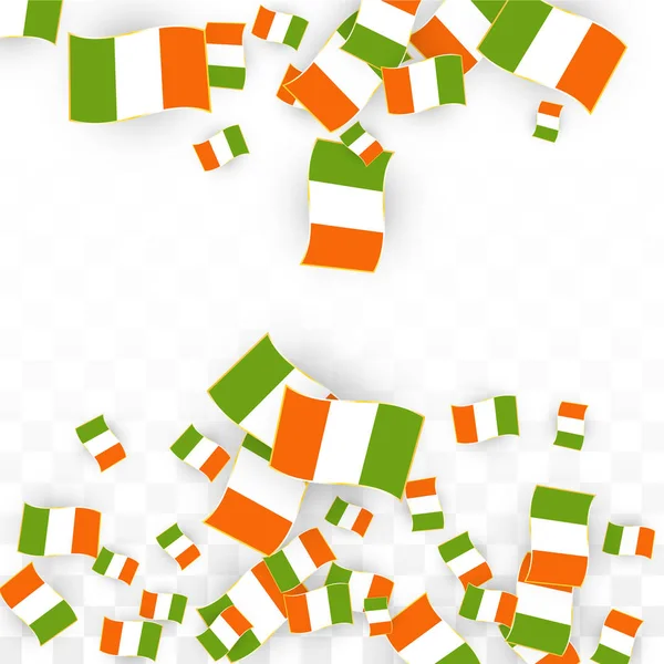 Vektör İrlandalı Ulusal arka plan. Saint Patrick Day Poster Pub partisi için. 17 Mart sembolü şekil. İrlanda bayrağı. Eire afiş Turizm hakkında. İrlanda Cumhuriyeti Adası. Kelt bayrak. Turist Dublin kartpostal. — Stok Vektör