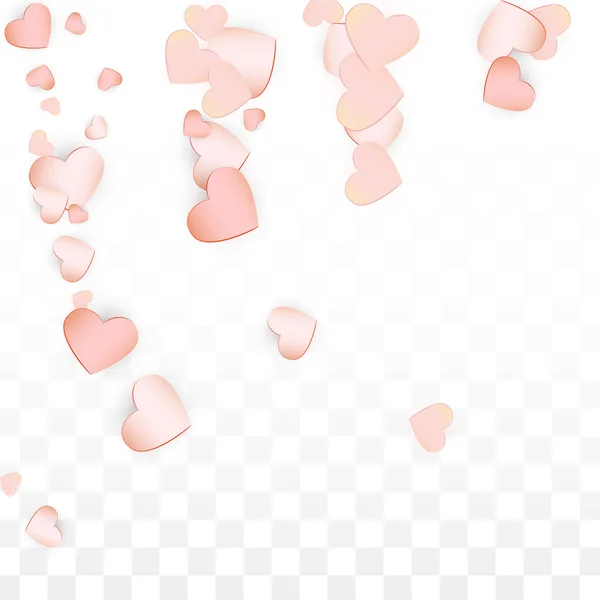 Love Hearts Confetti Falling Background. Modello di Giorno di S. Valentino Cuori Sparsi Romantici. Illustrazione vettoriale per biglietti da visita, striscioni, manifesti, volantini per matrimonio, anniversario, festa di compleanno, vendite . — Vettoriale Stock