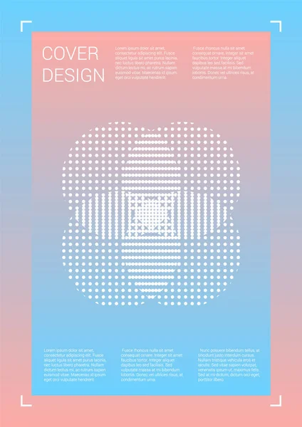 Futurista Vector Geométrico Cover Design com Gradiente e Abstract Linhas e Figuras para o seu Negócio. Design de modelo com holograma, efeito gradiente para Festival Eletrônico. — Vetor de Stock