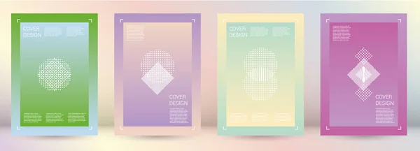 Vector Geometric Cover Design with Gradient and Abstract Lines and Figures for your business. Template Design with Hologram, Gradient Effect for Electronic Festival. — 스톡 벡터