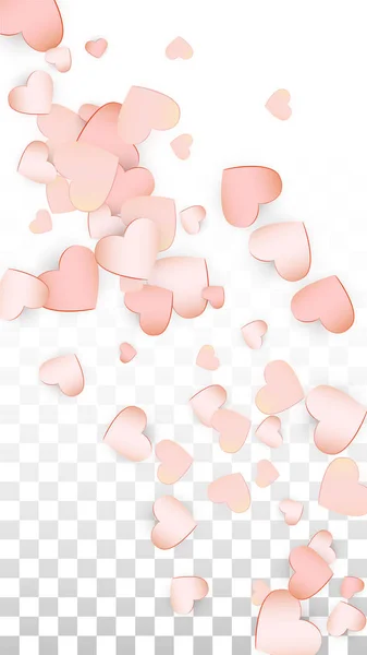 Love Hearts Confetti Falling Background. St. Valentine's Day pattern Romantic Scattered Hearts. Vector Illustration for Cards, Banners, Posters, Flyers for Wedding, Anniversary, Birthday Party, Sales. — Stock Vector