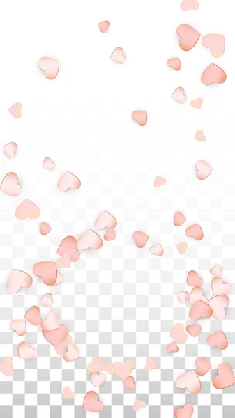 Love Hearts Confetti Falling Background. Padrão do Dia de São Valentim Romântico Espalhados Corações. Ilustração vetorial para cartões, Banners, cartazes, folhetos para casamento, Aniversário, Festa de aniversário, Vendas . — Vetor de Stock