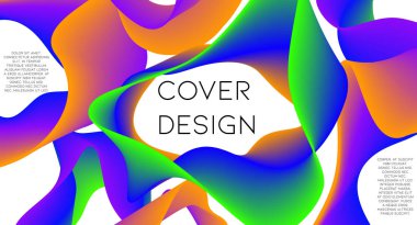 Fütürist soyut vektör arka plan hipster elemanları ile... Parlak degrade geometrik kapak tasarımı. 3D sıvı şekiller, çizgiler kompozisyon. Davetiye şablonları ayarlamak. Müzik Festivali Afiş. Özet satırları.