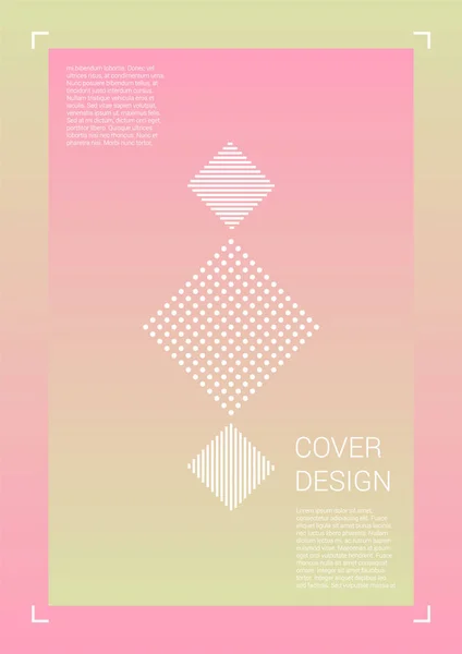 Vector Geometric Cover Design with Gradient and Abstract Lines and Figures for your business. Template Design with Hologram, Gradient Effect for Electronic Festival. — 스톡 벡터