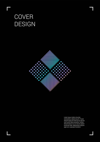 Vector Geometric Cover Design with Gradient and Abstract Lines and Figures for your business. Template Design with Hologram, Gradient Effect for Electronic Festival. — 스톡 벡터