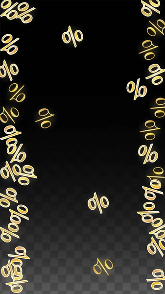 Luxury Vector Gold Percentage Sign Confetti na Transparente. Percentagem de fundo de venda. Business, Economics Print. Ilustração de Desconto. Cartaz de promoção. Black Friday Banner. Oferta especial Modelo. —  Vetores de Stock