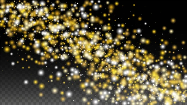 Textura vectorial de brillo dorado sobre un negro. Patrón de brillo dorado. Navidad Dorada y Año Nuevo Nieve. Explosión dorada de Confetti. Star Dust. Fondo de parpadeo abstracto con un diseño de luces de fiesta. — Archivo Imágenes Vectoriales