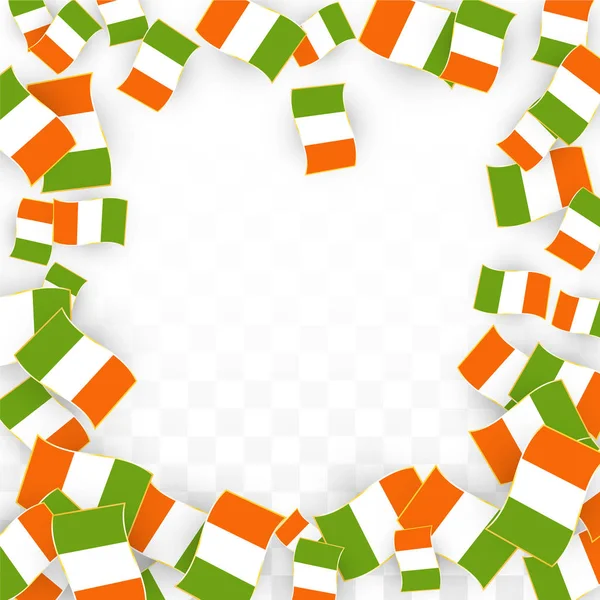 Vector Ierse nationale achtergrond. Sint Patrick Day Poster voor Pub partij. 17 maart symbool de illustratie. Vlag van Ierland. Eire Banner over toerisme. Eire eiland. Keltisch Vlag. Toeristische Dublin Postkaart. — Stockvector