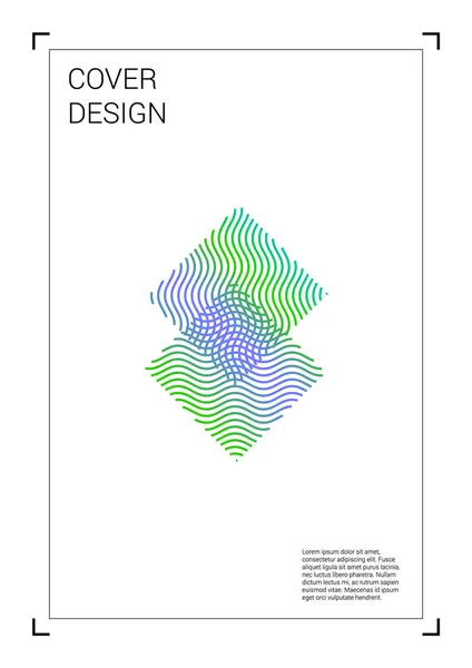 Design futuristico della copertura geometrica vettoriale con linee e figure gradienti e astratte per il tuo business. Progettazione del modello con l'ologramma, effetto del gradiente per il festival elettronico. — Vettoriale Stock