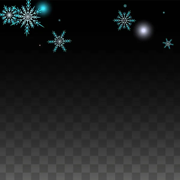 Christmas  Vector Background with Blue Falling Snowflakes Isolated on Transparent Background. Realistic Snow Sparkle Pattern. Snowfall Overlay Print. Winter Sky. Design for Party Invitation. — Stock Vector