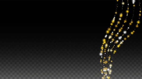 Texture vectorielle de paillettes d'or sur un noir. Golden Glow Pattern. Noël doré et neige du Nouvel An. L'explosion dorée des confettis. Star Dust. Résumé Flicker arrière-plan avec un design de lumières de fête. — Image vectorielle