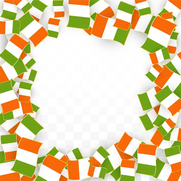 Vektor irischen nationalen Hintergrund. Saint Patrick Day Plakat für Pub Party. 17. März Symbolbild. Flagge Irlands. Wir sind ein Banner über den Tourismus. eire Insel. Keltische Flagge. Touristische Dublinpostkarte. — Stockvektor