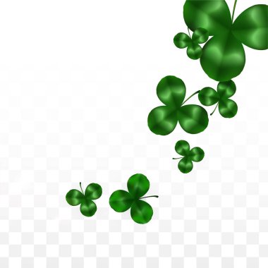 Vektör Yonca Yaprağı Saydam Arkaplanda Metin İçin Alan ile izole edildi. Aziz Patrick Günü İllüstrasyonu. İrlanda 'nın Şanslı Yonca Posteri. Pub 'daki konser icadı. Üst Manzara. Başarı Sembolleri.