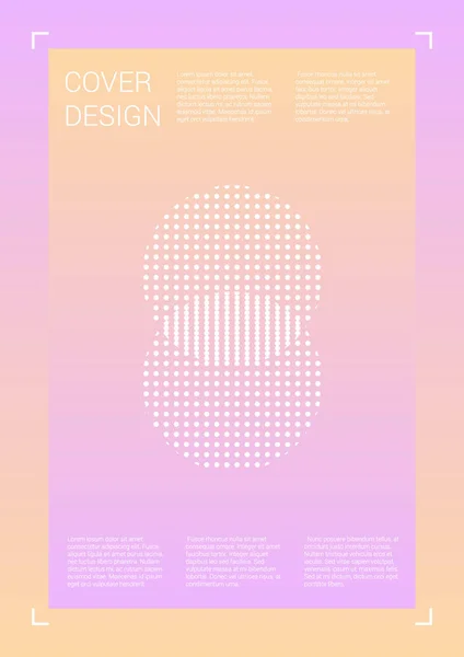 Futuristisches Vector Geometric Cover Design mit Farbverläufen und abstrakten Linien und Zahlen für Ihr Unternehmen. Template Design mit Hologramm, Gradienten-Effekt für elektronisches Festival. — Stockvektor