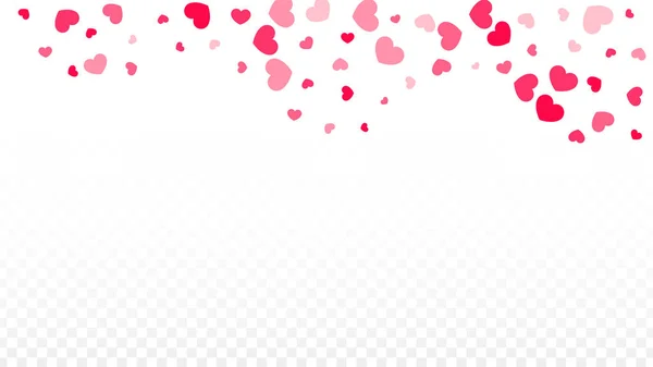 Herzen Konfetti fallen Hintergrund. Valentinstag-Muster. Romantische verstreute Herzen Design-Element. Liebe. Süßer Moment. Geschenk. Niedliches Gestaltungselement für Verkauf oder Feier. — Stockvektor