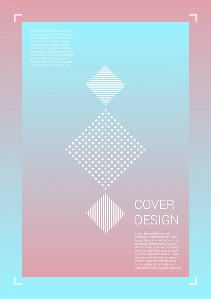 Futuristisches Vector Geometric Cover Design mit Farbverläufen und abstrakten Linien und Zahlen für Ihr Unternehmen. Template Design mit Hologramm, Gradienten-Effekt für elektronisches Festival. — Stockvektor