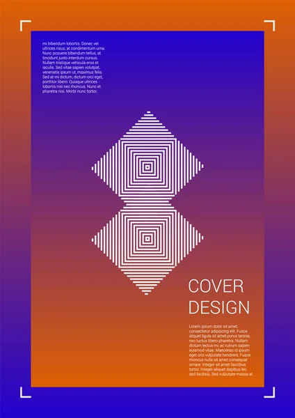 Conception de couverture géométrique vectorielle futuriste avec lignes et figures dégradées et abstraites pour votre entreprise. Conception de modèle avec hologramme, effet de dégradé pour le festival électronique. — Image vectorielle