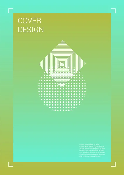 Diseño de portada geométrica vectorial futurista con líneas y figuras degradadas y abstractas para su negocio. Diseño de plantilla con holograma, efecto de gradiente para el festival electrónico. — Archivo Imágenes Vectoriales