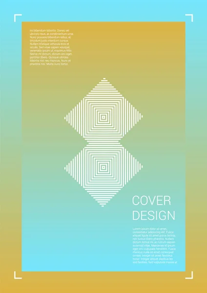 Vector Geometric Cover Design with Gradient and Abstract Lines and Figures for your business. Template Design with Hologram, Gradient Effect for Electronic Festival. — 스톡 벡터