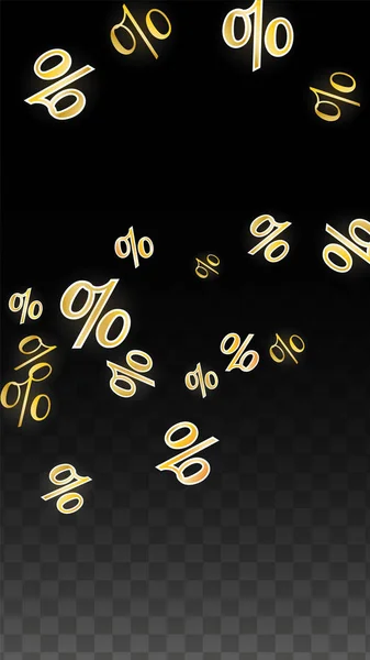 Роскошный векторный золотой процент знак Конфетти на прозрачный. Perc — стоковый вектор