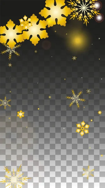 Christmas  Vector Background with Gold Falling Snowflakes Isolat — Stock Vector