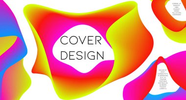 Fütürist soyut vektör arka plan hipster elemanları ile... Parlak degrade geometrik kapak tasarımı. 3D sıvı şekiller, çizgiler kompozisyon. Davetiye şablonları ayarlamak. Müzik Festivali Afiş. Özet satırları.