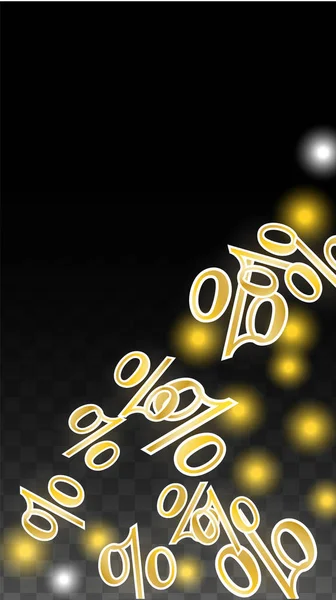 Vector de lujo Porcentaje de oro Confetti signo en transparente. Perc. — Vector de stock