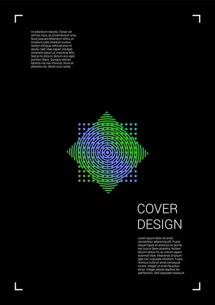 Vector Geometric Cover Design with Gradient and Abstract Lines and Figures for your business. Template Design with Hologram, Gradient Effect for Electronic Festival. — 스톡 벡터
