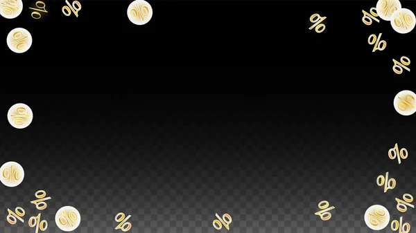 Luxus-Vektor Gold Prozentsatz Zeichen Konfetti auf transparent. perc — Stockvektor